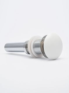 Донный клапан для раковины AQUAme AQM7002-0MW без перелива белый матовый