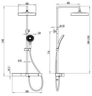 Душевая стойка AQUAme AQM8010W белый