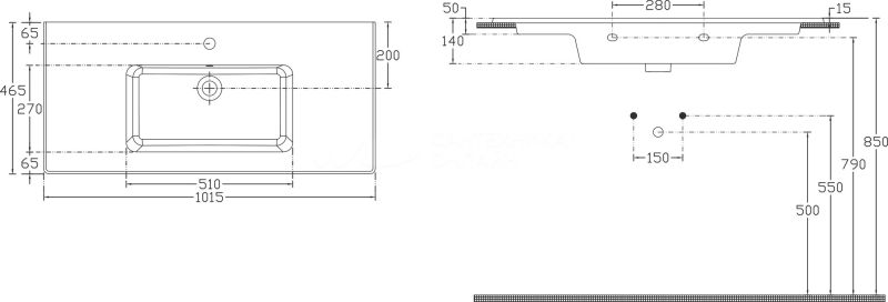 Тумба с раковиной Aquanet Алвита 100 напольная, белая матовая