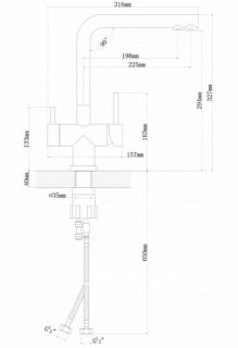 Смеситель для кухни Florentina Арес с подключением под фильтр коричневый