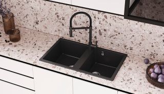 Смеситель для кухни Ulgran Classic U-024 хром с высоким гибким изливом