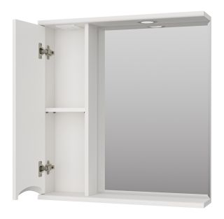 Зеркальный шкаф с подсветкой Misty Атлантик левый 70см белый
