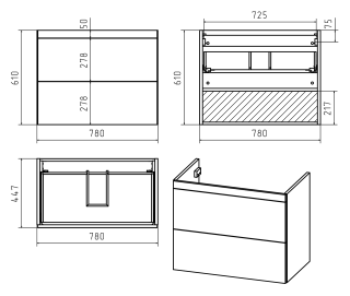 Подвесная тумба под раковину Misty Атлантик 80 см белый
