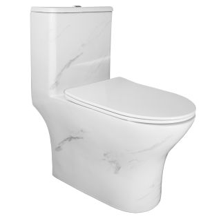 Унитаз-моноблок Azario Terni AZ-8618M 350х670х760 напольный, безободковый , горизонтальный слив, сиденье дюропласт микролифт