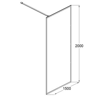 Душевая перегородка AZARIO RICHMOND AZ-NAG 6310 1500 BLACK 6310 Walk-in 1500x2000