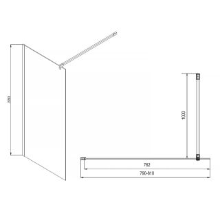 Душевая перегородка Azario CHICAGO AZ-NAR6310 800 Black Walk-in 800x1950