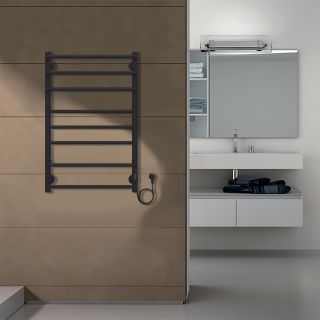 Полотенцесушитель электрический AZARIO MILAN AZ90858B 500/800 8 секций, диммер справа, черный