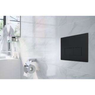 Кнопка смыва AZARIO KAPRIS AZ-8200-0092/AZ-P58-0190 двойная, квадратная, черная матовая