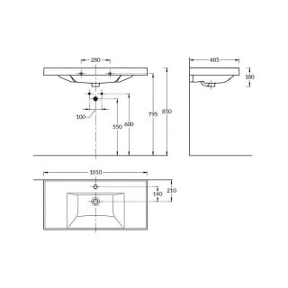 Тумба под раковину La Fenice Cubo TWIN FNC-01-CUB-G-100-2 97.6 см
