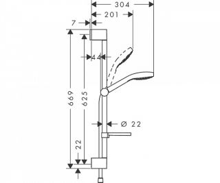 Душевой гарнитур Hansgrohe Croma Select E 26586400 хром