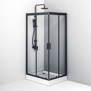 Душевой уголок Am.Pm Gem 100x80см чёрный матовый W90G-404-100280-BT