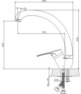 Смеситель для кухонной мойки Rossinka A35-25