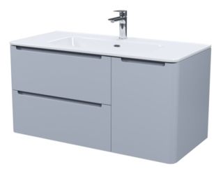 Подвесная тумба с раковиной IDDIS Edifice EDI10L0i95K 100см светло-серый