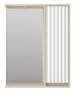 Зеркальный шкаф с подсветкой Brevita Balaton BAL-04065-03-01П правый 65см белый/бежевый