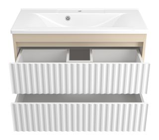 Подвесная тумба под раковину Brevita Balaton BAL-06090-03-012Я 90см белый/бежевый