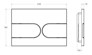 Кнопка смыва BelBagno BB-11-GM, оружейная сталь