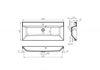 Раковина BelBagno из искусственного мрамора 100см BB1000/450-LV-MR-AST