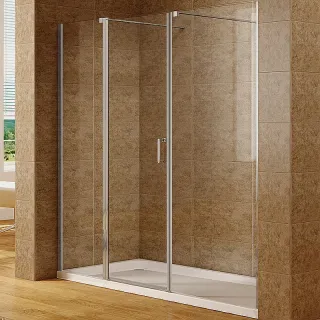 Душевая дверь Aquanet Cinetic AE12-N-120H190U-CT + AE12-F-80H190U-CT 254243 200 см стекло прозрачное профиль хром