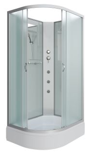 Душевая кабина Niagara NG-33974-14RBKG с гидромассажем 90x70см серебро/матовое