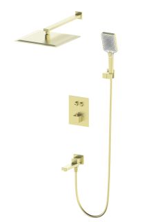 Душевой комплект Wonzon & Woghand WW-88929003-BG с термостатом брашированное золото