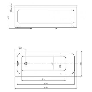 Акриловая ванна AZARIO BELLA AV.0020170 прямоугольная 170*70