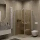 Душевой уголок на монопетле by Deonria U-80-79-6-BR-W 80x79см белый/бронза