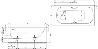 Стальная ванна Bette BetteForm 2941-000AD 150x70 см белый