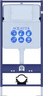 Комплект SET AQUATEK НИКА-018 4в1 унитаз с инсталляцией кнопкой и сиденьем микролифт