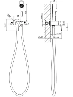 Гигиенический душ со смесителем Aquatek Лугано AQ1719BG золото