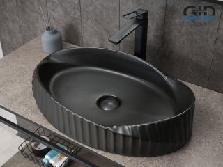 Раковина Gid Bm888 53358 накладная черная матовая 60x38.5x13.5