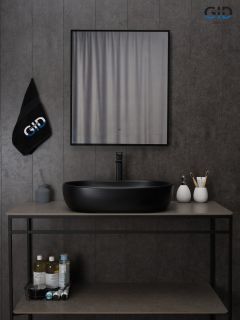Раковина Gid Bm9026a 53369 накладная черная матовая 60x40x15