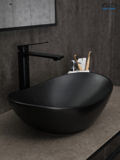 Раковина Gid Bm9133 53352 накладная черная матовая 48x30.5x14.5