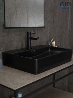 Раковина Gid Bm9256 53375 накладная черная матовая 60x42x14