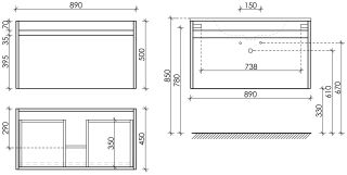 Подвесная тумба под раковину Sancos Smart SM90E 90см дуб бардолино/белый