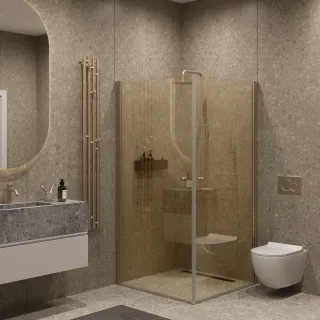 Душевой уголок на монопетле by Deonria U-80-79-6-BR-BR 80x79см бронза/бронза