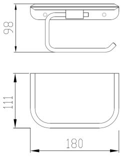 Бумагодержатель ABBER Nord AA1530 с полкой для телефона хром