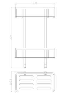 Полка для ванной 2-х ярусная Wonzon & Woghand WW-4141 хром