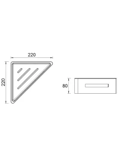 Полка WHITECROSS Ergo ER2282GM вороненая сталь