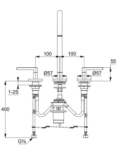 Смеситель для раковины Kludi Nova Fonte Puristic 20143N015 брашированное золото