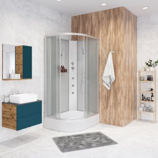 Душевая кабина Niagara NG-33194-14RBKG с гидромассажем 110x90см серебро/матовое