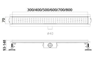 Душевой лоток Haiba HB93500 50см сатин