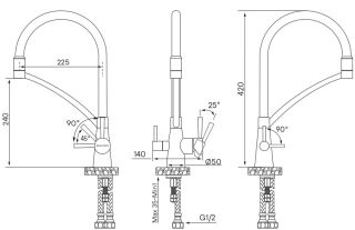 Смеситель для кухни Paulmark Siegen Si213111-G золото