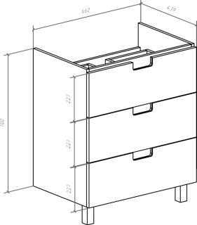 Тумба под раковину Bellezza Пегас 70см чёрный 00000007779
