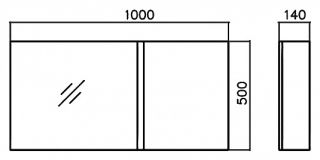 Зеркальный шкаф BelBagno 100x50см Tortora Lucido Luce BB1000PAC/TL