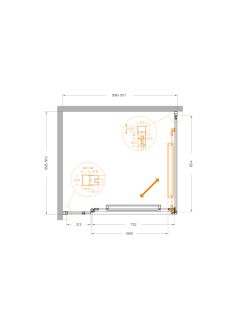Душевой уголок CEZARES LUX-AH-FS-11-100/90-C-CR