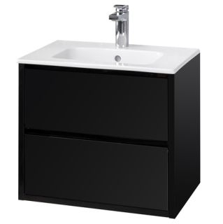 Тумба под раковину Акватон Римини 60см чёрный глянец 1A226601RN950
