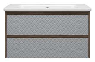 Подвесная тумба под раковину Brevita Chester CHE-09090-49502Я 90см серый/дуб Чарльстон темно-коричневый