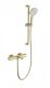 Смеситель для ванны с душевым гарнитуром Wonzon & Woghand Solid WW-C2011-A-BG с термостатом брашированное золото