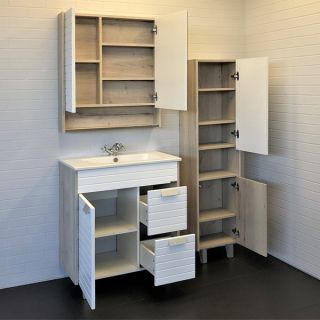 Comforty Зеркало Клеон 60 см белый/дуб дымчатый 00-00002045