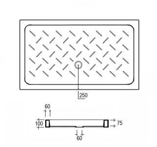 Прямоугольный керамический поддон RGW CR-148 800х1400х100